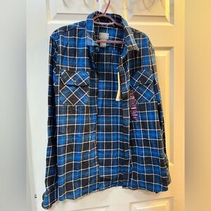 Men’s Blue Plaid Flannel. Size XL. (NWT)
